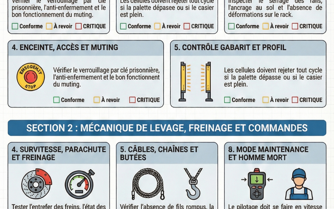 [Chek List] Les 10 points de contrôle de sécurité obligatoires pour vos transtockeurs (Norme EN 528)